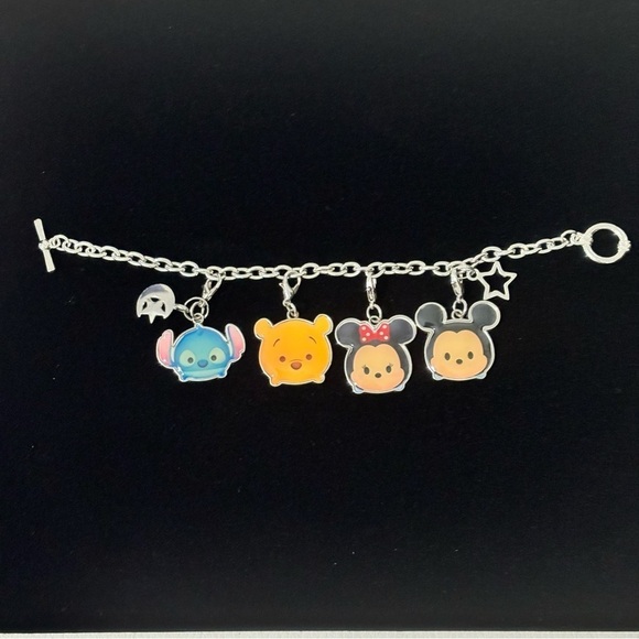 Vintage look or vintage? Disney toggle silver tone charm bracelet - Picture 2 of 9